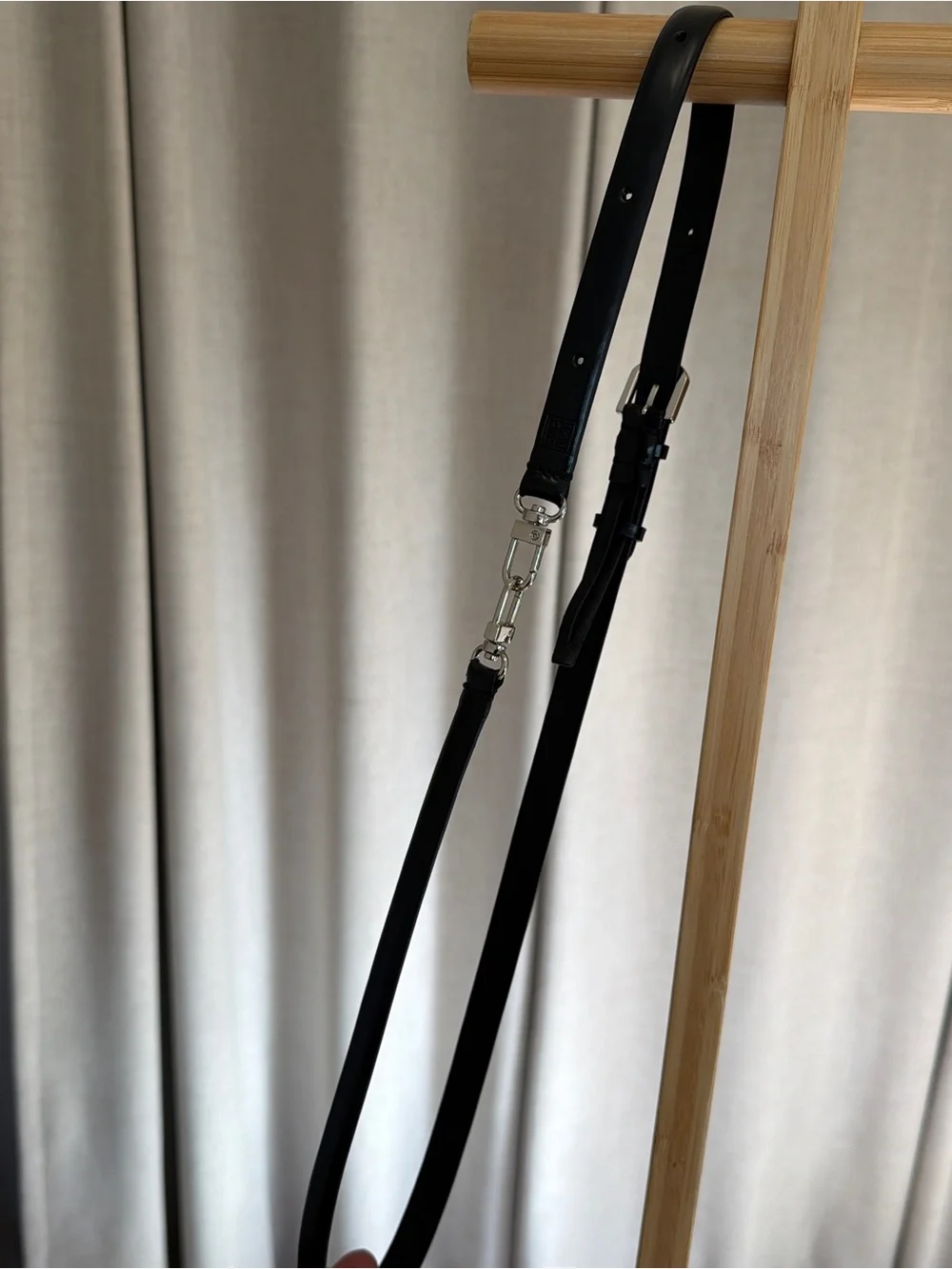 Toteme Black Leather Belt with Silver Hardware